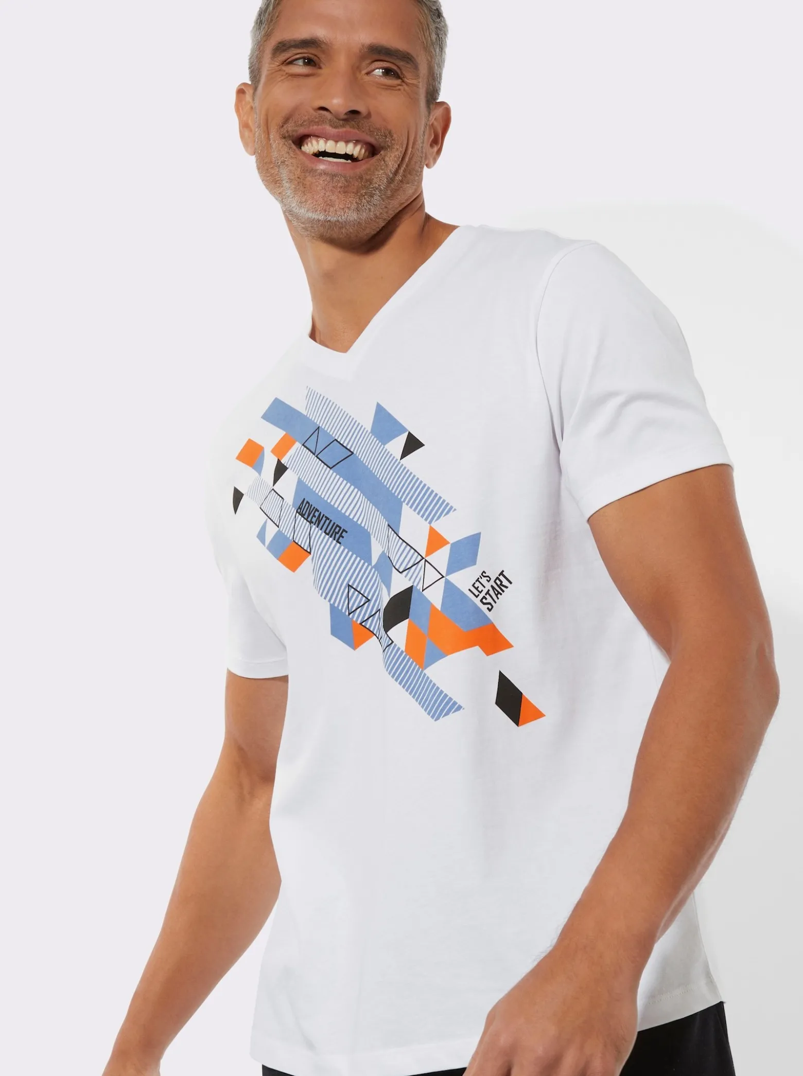 Kurzarmshirt mit platziertem Druck
