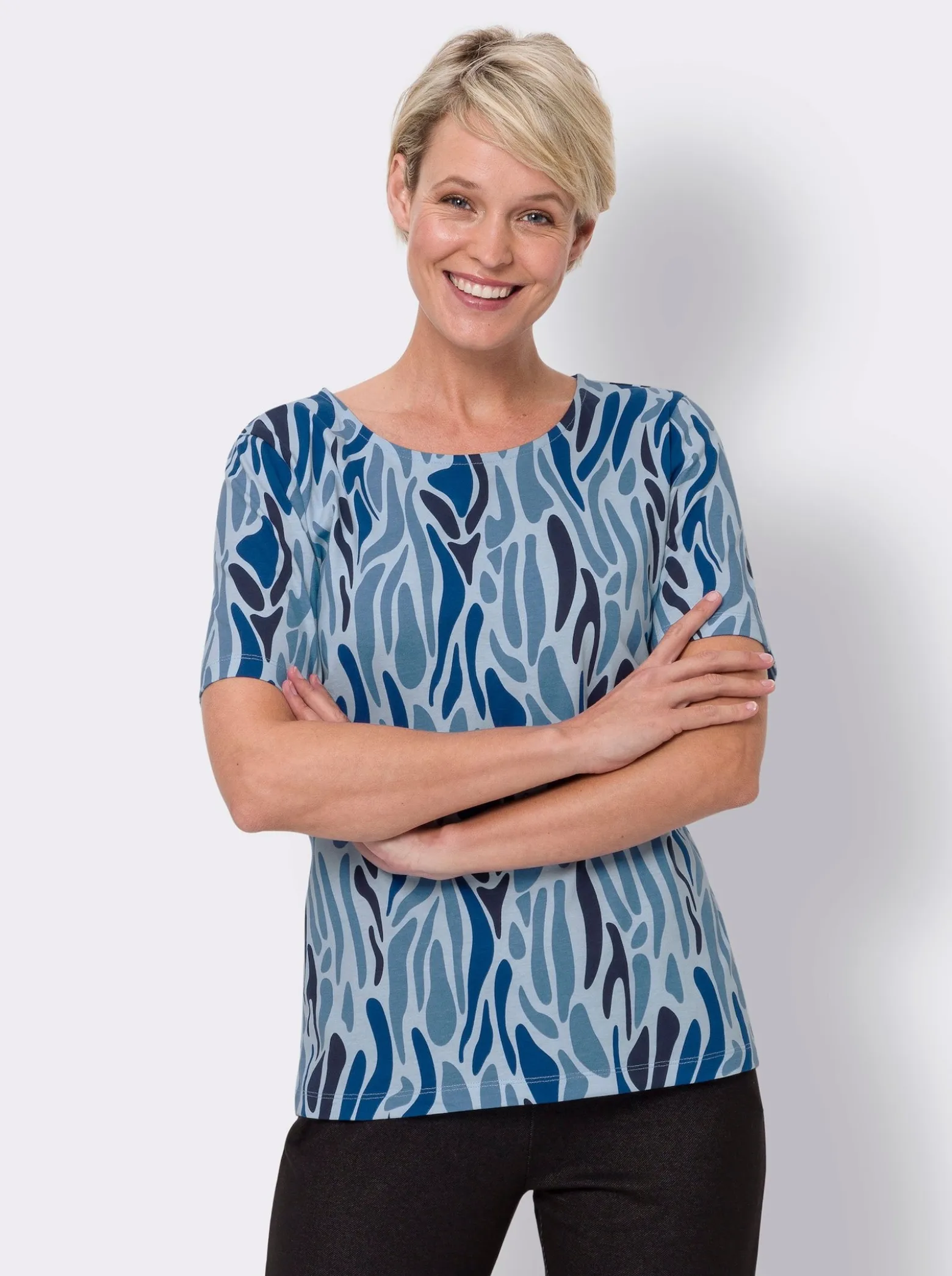 Kurzarmshirt mit Print-Dessin