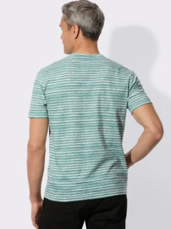 Kurzarmshirt mit Ringel-Muster allover