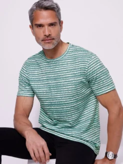 Kurzarmshirt mit Ringel-Muster allover