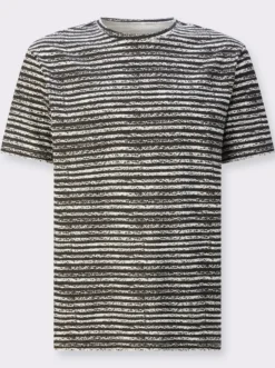 Kurzarmshirt mit Ringel-Muster allover