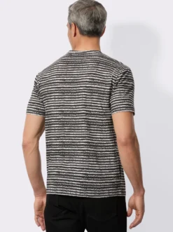Kurzarmshirt mit Ringel-Muster allover