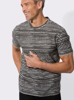 Kurzarmshirt mit Ringel-Muster allover