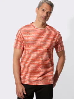 Kurzarmshirt mit Ringel-Muster allover