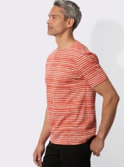 Kurzarmshirt mit Ringel-Muster allover