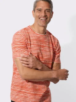 Kurzarmshirt mit Ringel-Muster allover