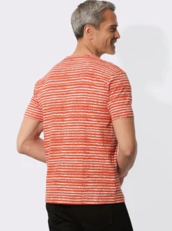 Kurzarmshirt mit Ringel-Muster allover