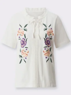 Kurzarmshirt mit Rüschen
