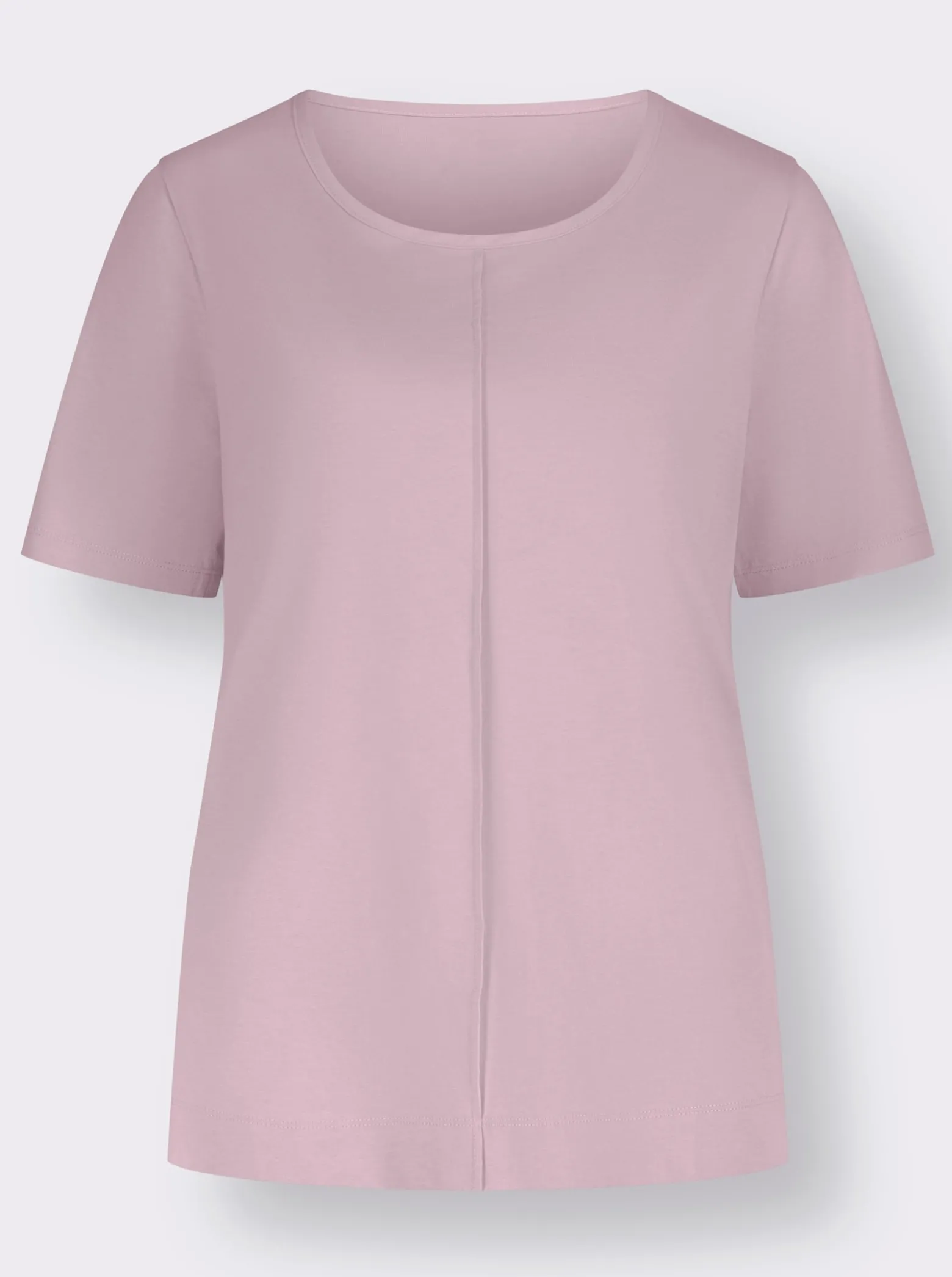 Kurzarmshirt mit Satin-Paspel am Ausschnitt