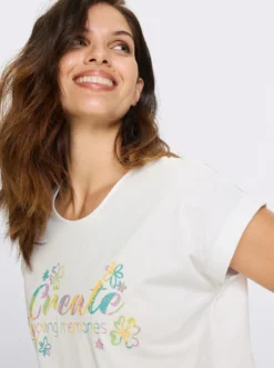 Kurzarmshirt mit Schriftzug