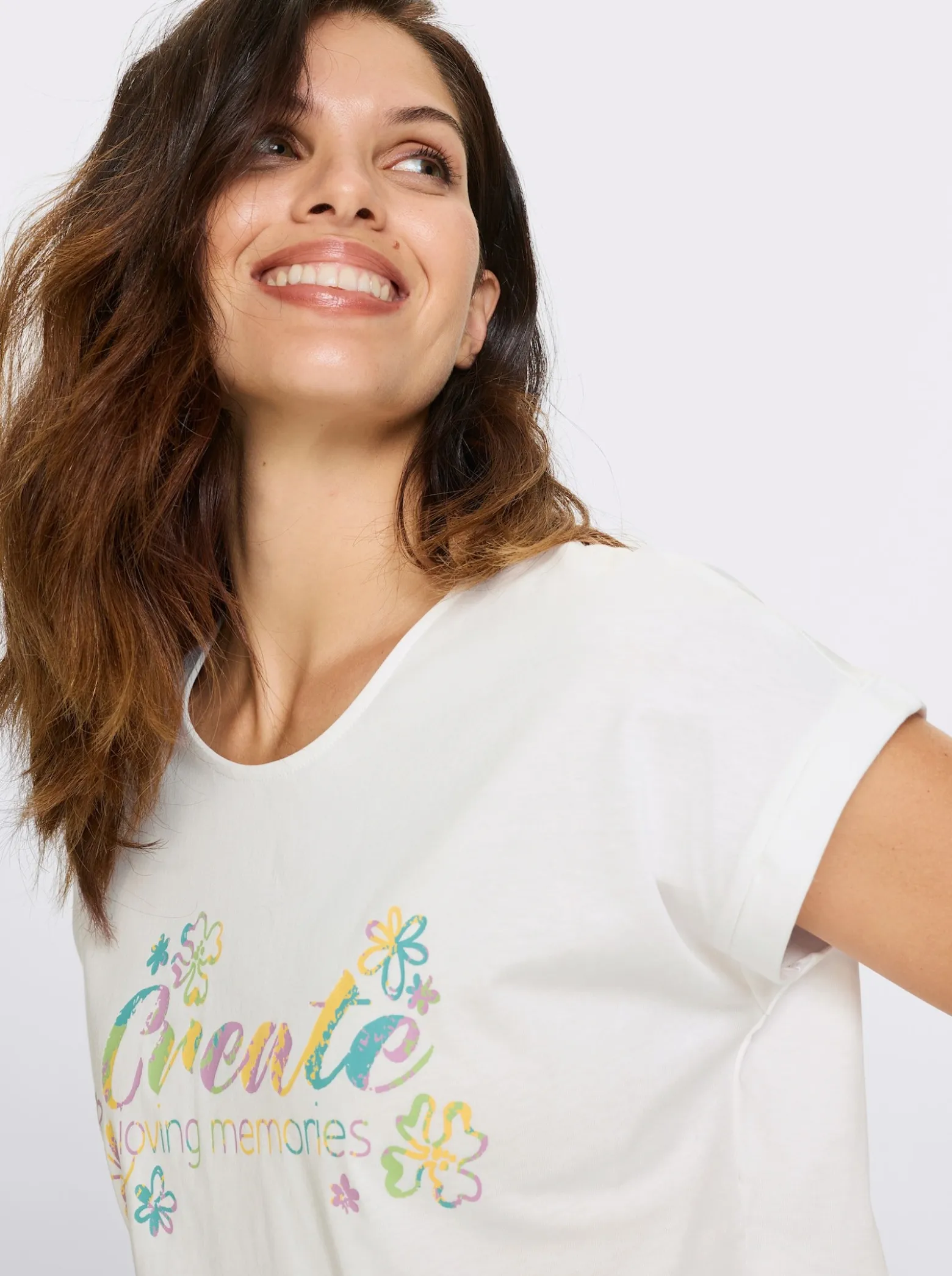 Kurzarmshirt mit Schriftzug