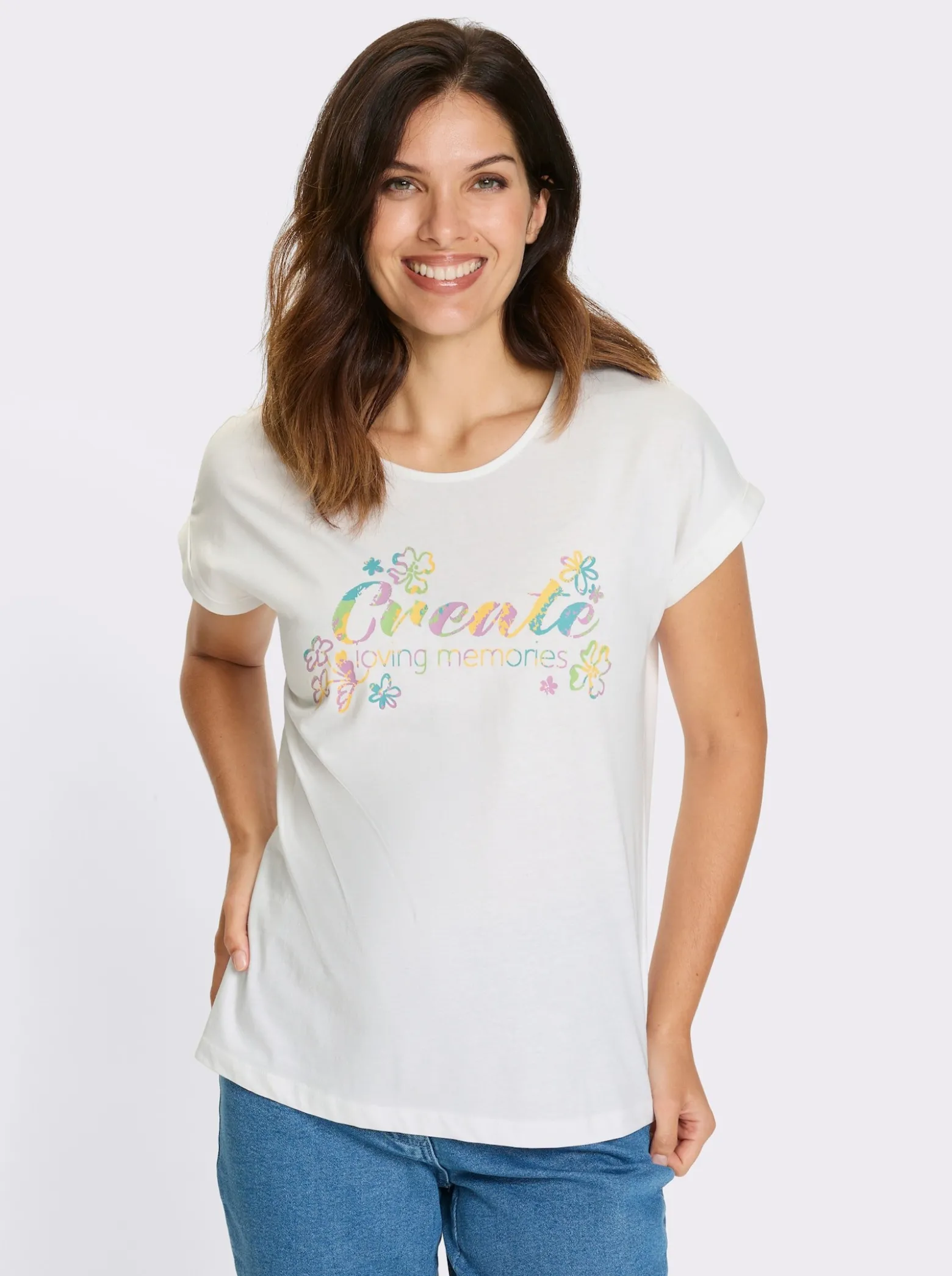Kurzarmshirt mit Schriftzug