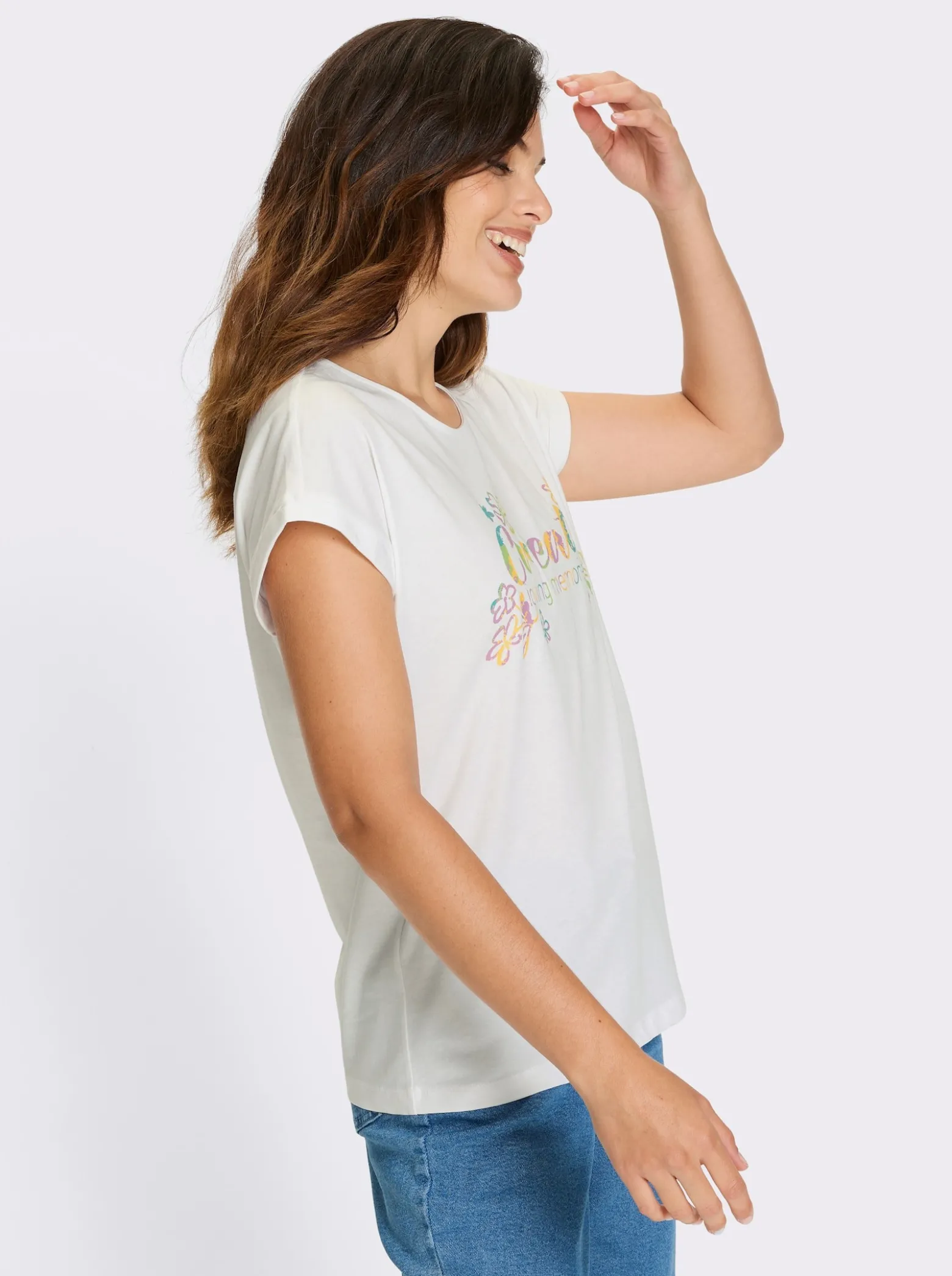 Kurzarmshirt mit Schriftzug