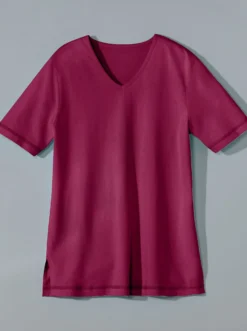 Kurzarmshirt mit Seitenschlitzen