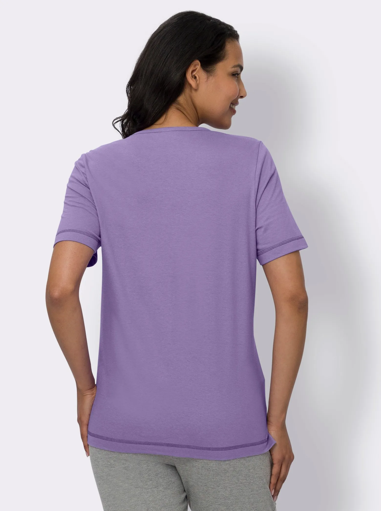Kurzarmshirt mit Seitenschlitzen