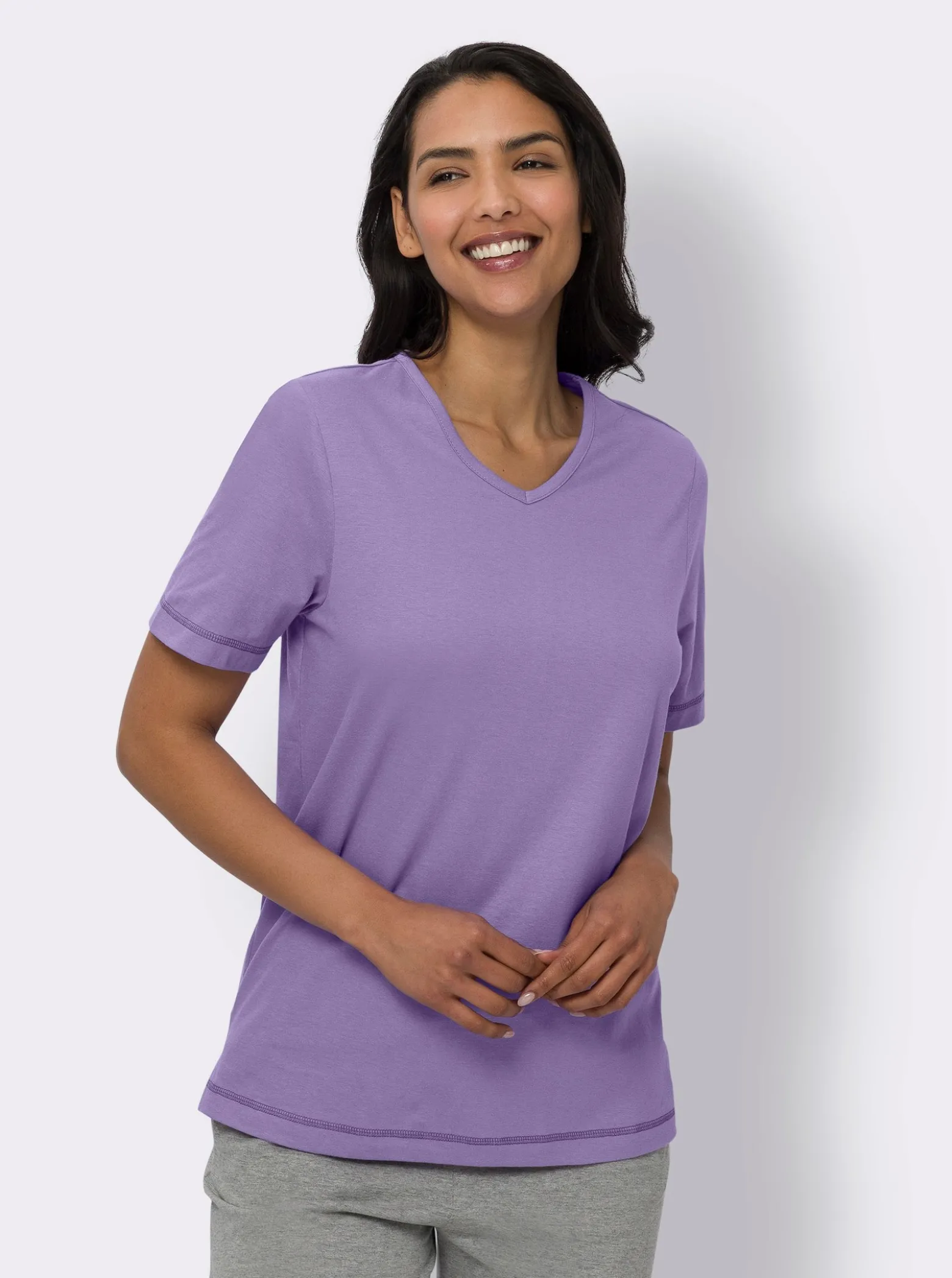 Kurzarmshirt mit Seitenschlitzen
