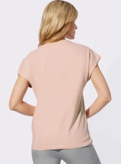 Kurzarmshirt mit silberfarbigem Druck