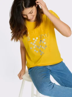 Kurzarmshirt mit silberfarbenen Effekten