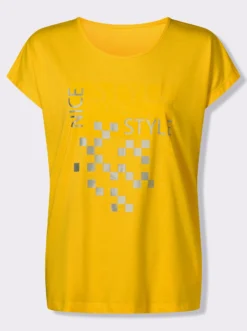 Kurzarmshirt mit silberfarbenen Effekten