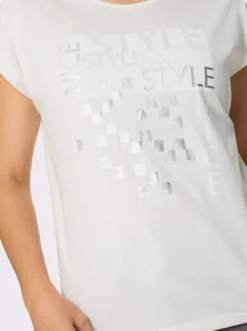 Kurzarmshirt mit silberfarbenen Effekten
