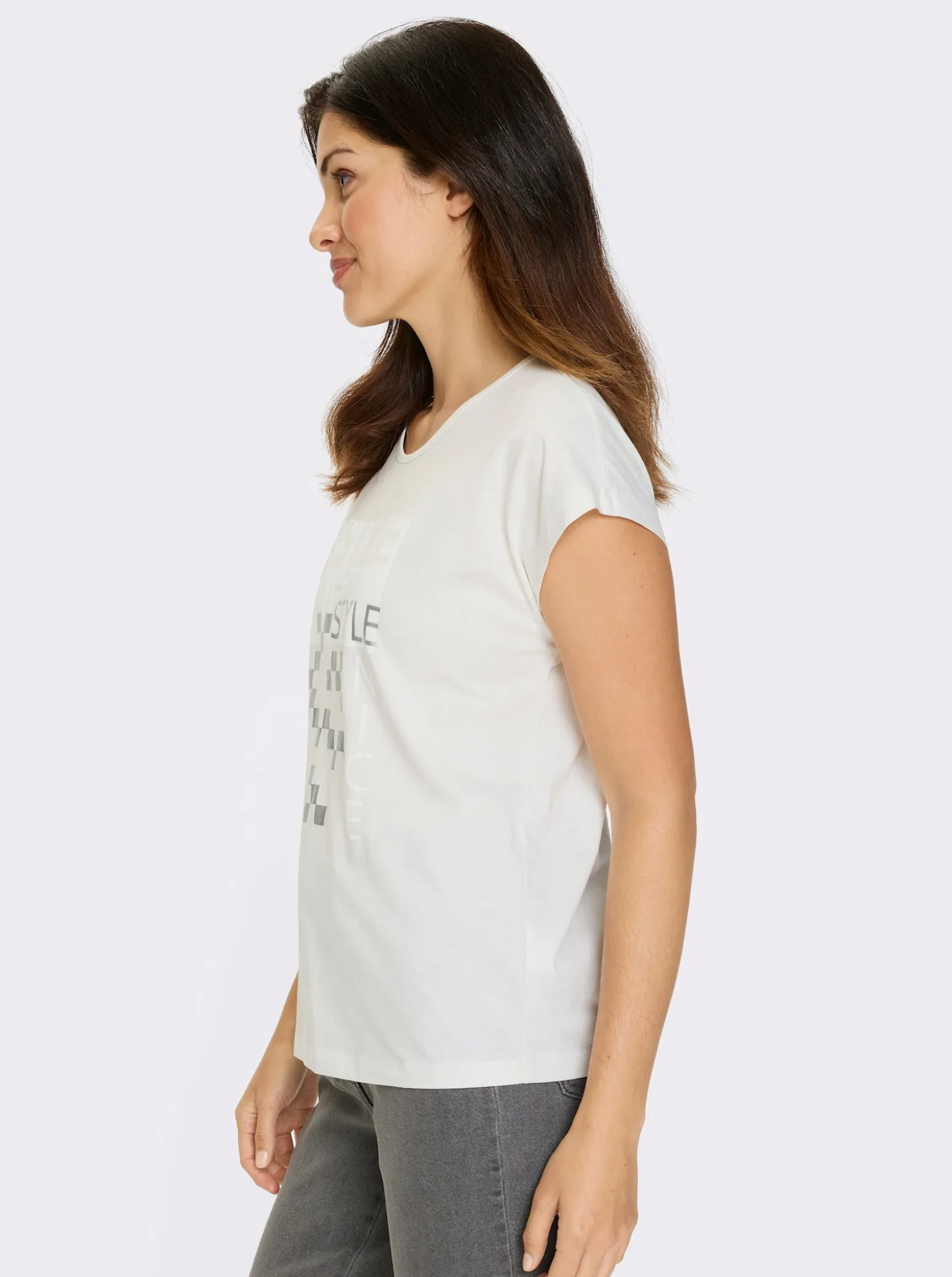 Kurzarmshirt mit silberfarbenen Effekten