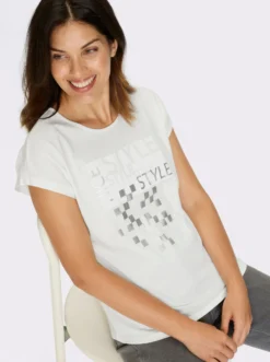 Kurzarmshirt mit silberfarbenen Effekten
