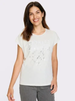 Kurzarmshirt mit silberfarbenen Effekten