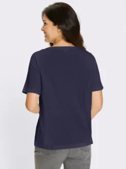 Kurzarmshirt mit Spitzen-Einsatz