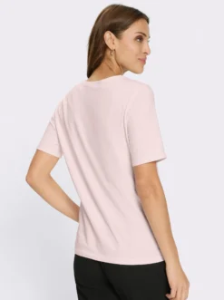 Kurzarmshirt mit Spitzeneinsatz