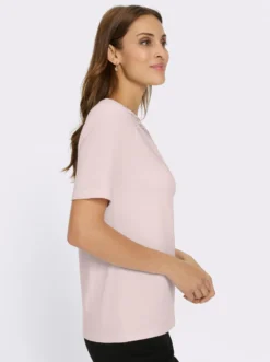 Kurzarmshirt mit Spitzeneinsatz
