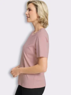 Kurzarmshirt mit Steinchen-Verzierung
