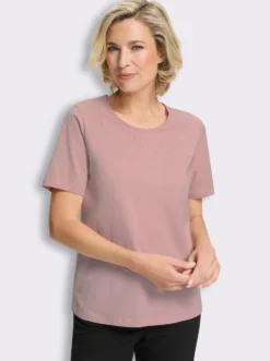Kurzarmshirt mit Steinchen-Verzierung