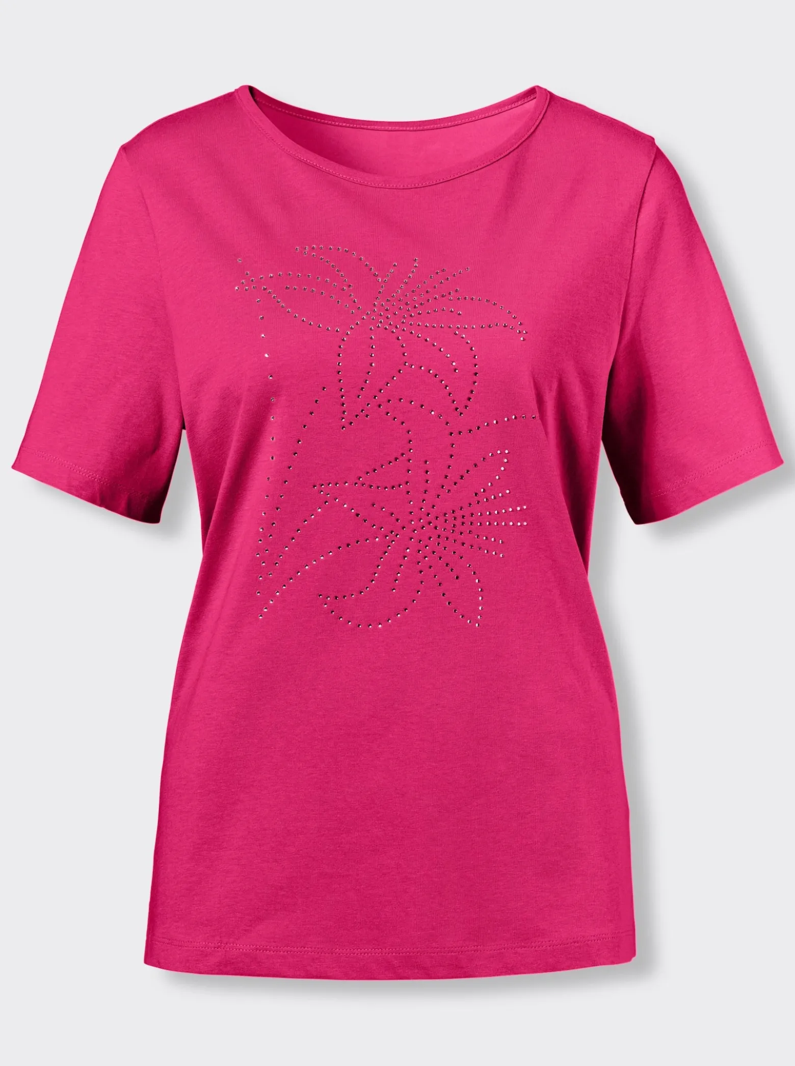 Kurzarmshirt mit Steinchen verziert
