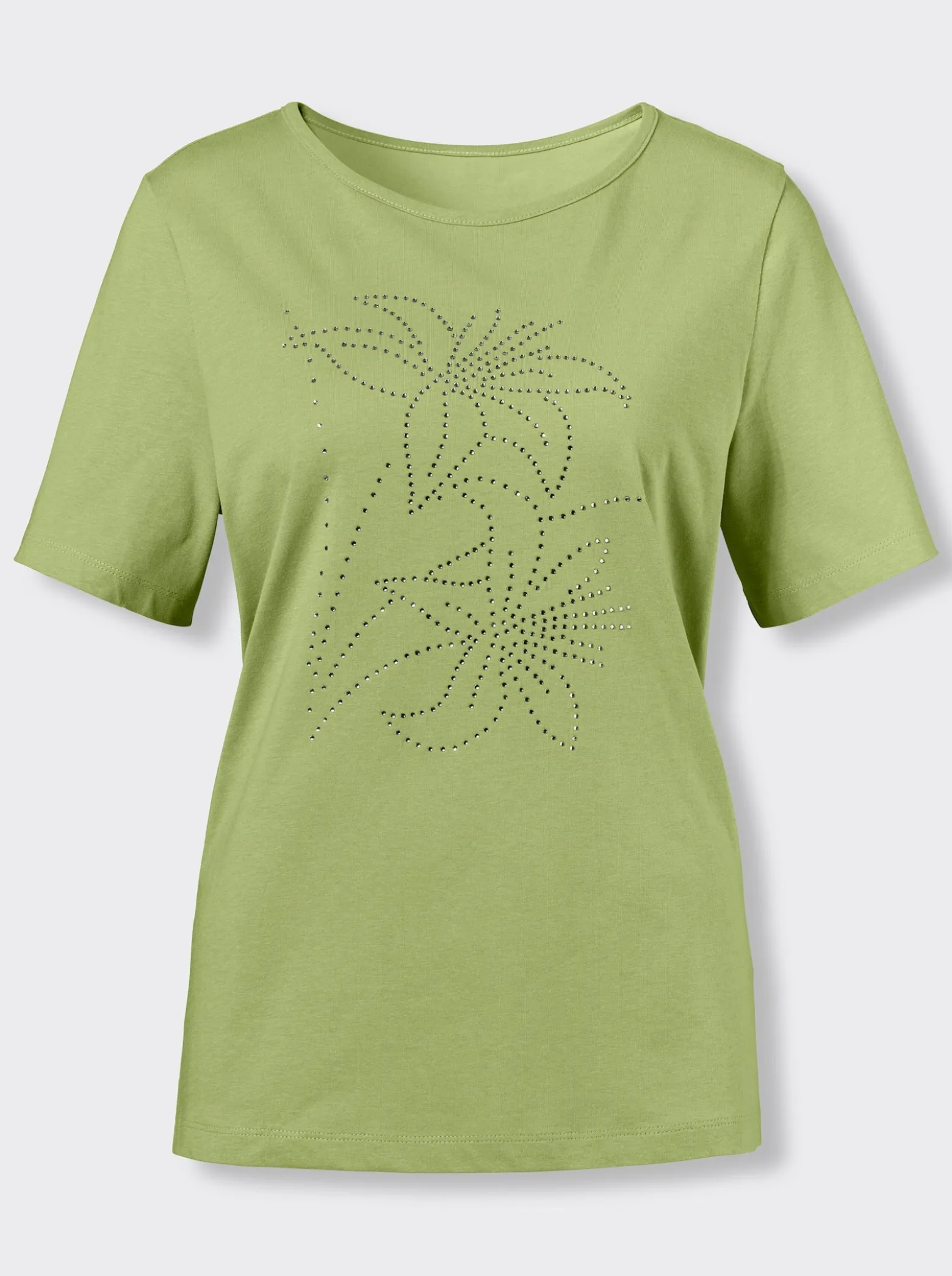 Kurzarmshirt mit Steinchen verziert