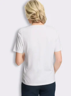 Kurzarmshirt mit Steinchen-Verzierung