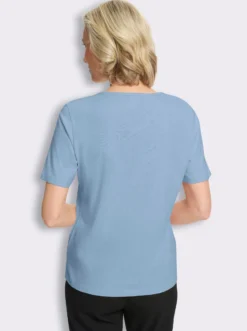 Kurzarmshirt mit Steinchen-Verzierung