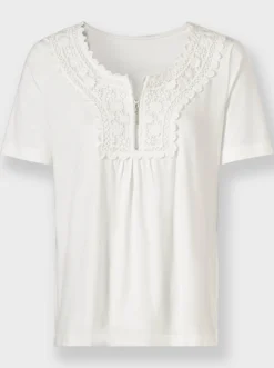 Kurzarmshirt mit Stickerei