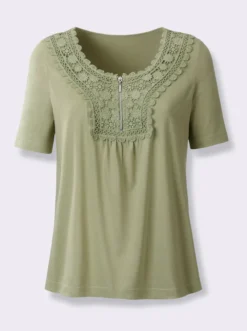 Kurzarmshirt mit Stickerei