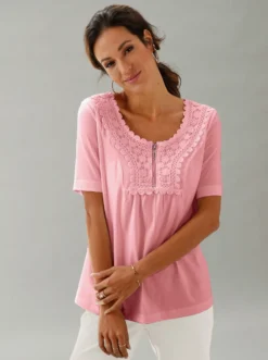 Kurzarmshirt mit Stickerei