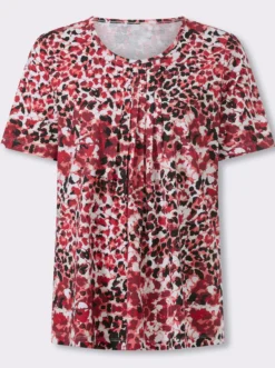 Kurzarmshirt mit Tierfell-Muster