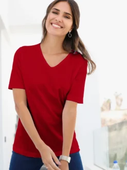 Kurzarmshirt mit V-Ausschnitt