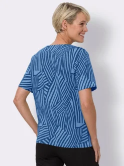 Kurzarmshirt mit Wellenmuster