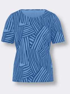 Kurzarmshirt mit Wellenmuster