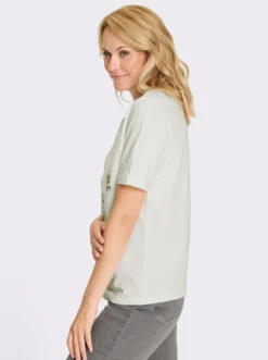 Kurzarmshirt mit Wiesenblumen-Druck