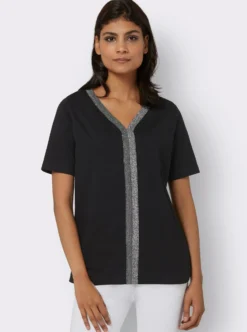 Kurzarmshirt mit Zierband