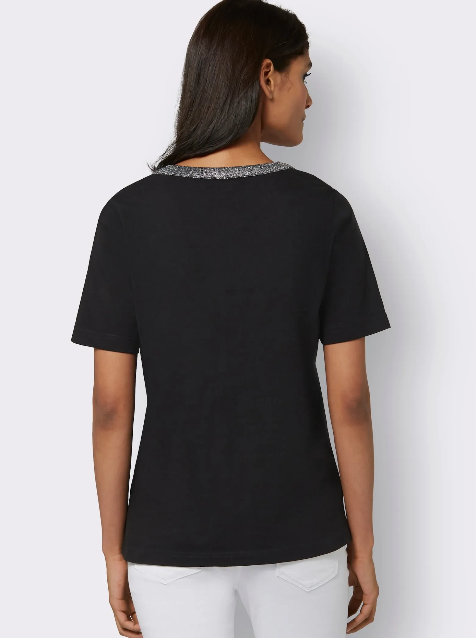Kurzarmshirt mit Zierband
