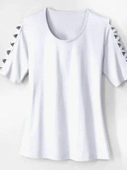 Kurzarmshirt mit Zier-Bändern