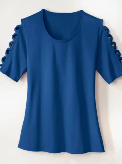 Kurzarmshirt mit Zier-Bändern