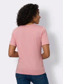 Kurzarmshirt mit Zierknopfleiste