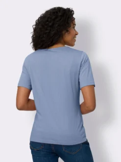 Kurzarmshirt mit Zierknopfleiste